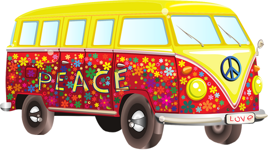Hippie Peace Van VW Vintage Car
