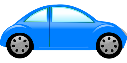 2 Blue Car Images with & without Windows to insert people & Pets