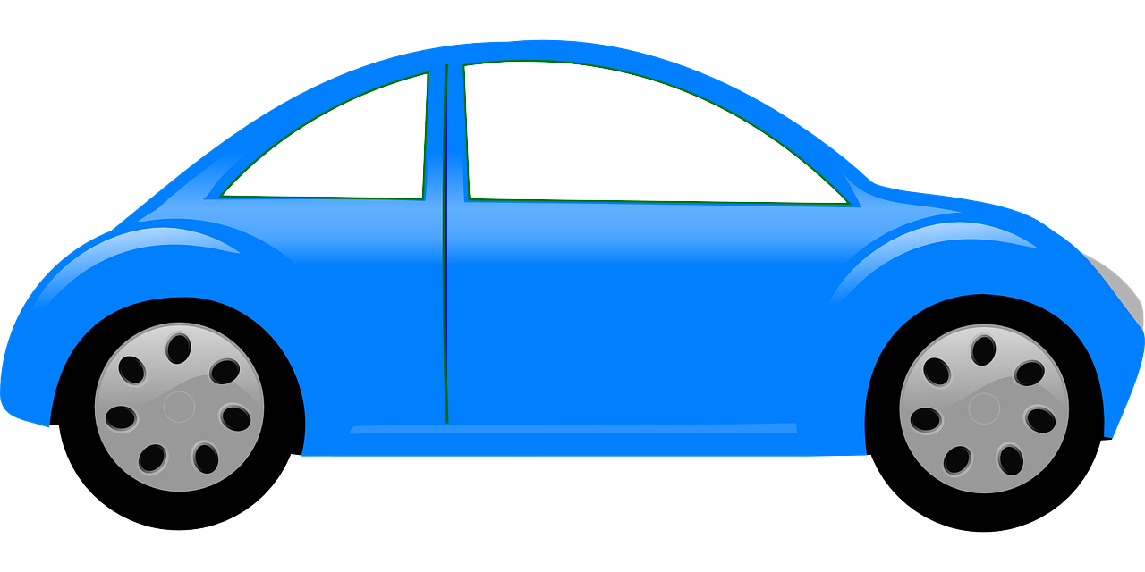 2 Blue Car Images with & without Windows to insert people & Pets