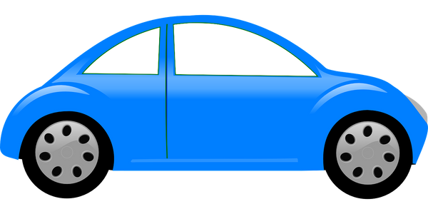 2 Blue Car Images with & without Windows to insert people & Pets