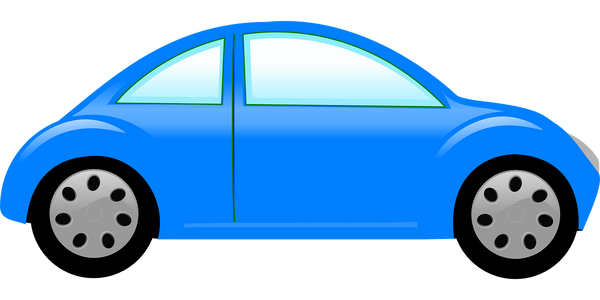 2 Blue Car Images with & without Windows to insert people & Pets