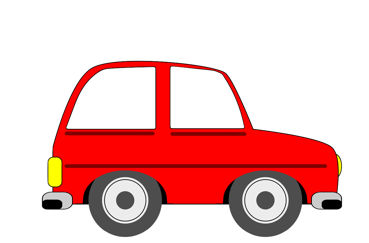 Red Car - Cute Automobile Transparent windows to put People in this image