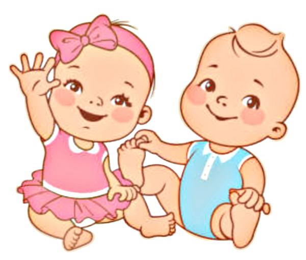 Twins Baby boy and girl, Light skin , Adorable Twin Babies Sister & Brother Clip Art Transparent back PNG image