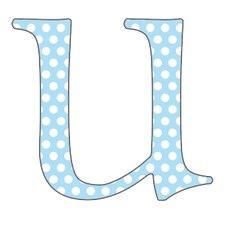 A-Z 26 Images - LOWERCASE Baby Blue Polkadots Alphabet Set