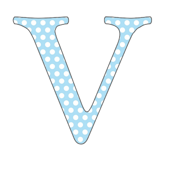 A-Z 26 Images - LOWERCASE Baby Blue Polkadots Alphabet Set