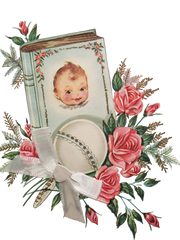 Vintage Baby Book & Rattle Floral