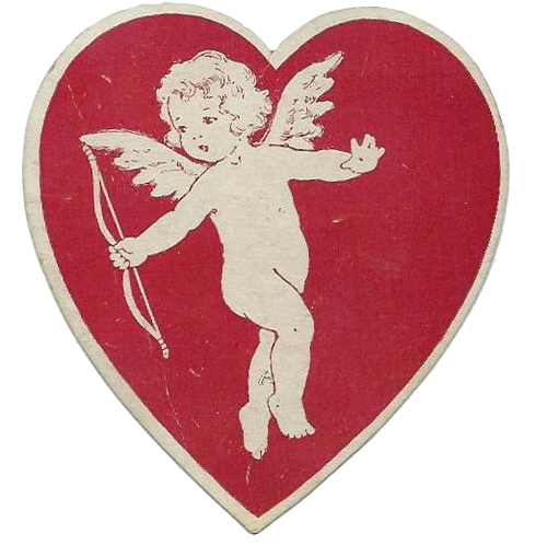 Cupid red Vintage Heart  - Blank - Valentine
