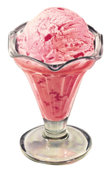 Vintage Ice Cream Sundae - Strawberry Ice cream  Retro Kitchen Diner dessert