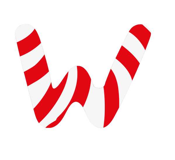 Candy Cane Christmas Alphabet Set - Lower case a-z