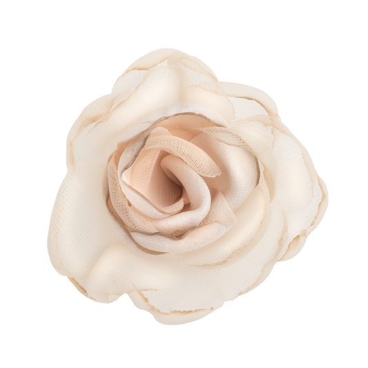 Cream Off White  Ivory Fabric flower Wedding  rose or Scrapbook Embellishment