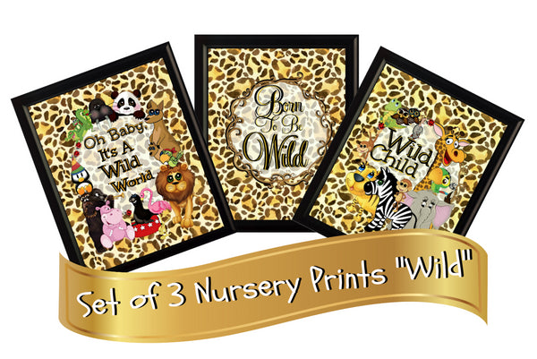 "Wild Child" Set of 3 Baby Nursery Prints