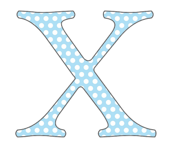 A-Z 26 Images - LOWERCASE Baby Blue Polkadots Alphabet Set