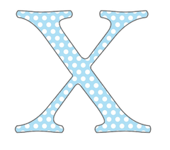 A-Z 26 Images - LOWERCASE Baby Blue Polkadots Alphabet Set