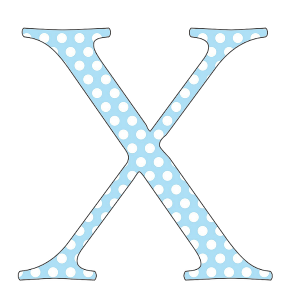 A-Z 26 Images - CAPS Baby Blue Polkadots Alphabet Set