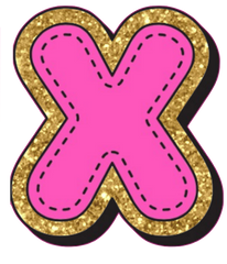 Bright Pink Alphabet trimmed in glittery gold Very Girly!