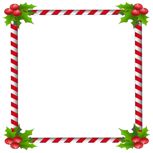 Christmas Border 12x12 Stripes & Ivy - Transparent Border