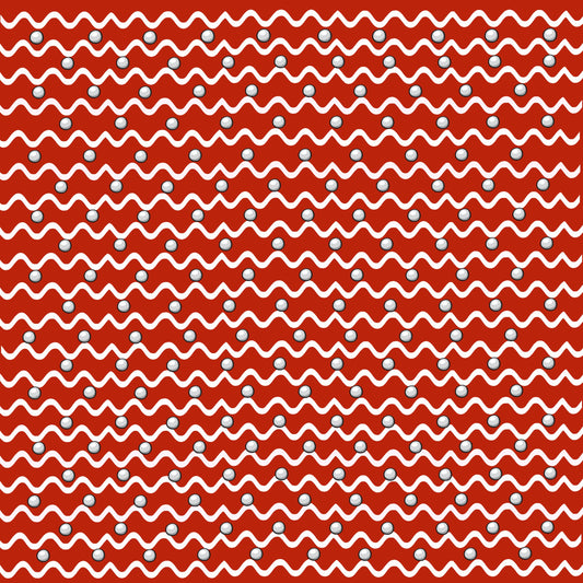 Red & White Wave -  Background 12x12