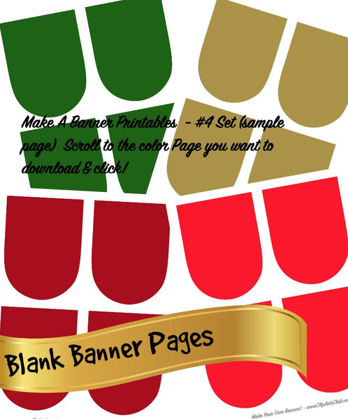 Make a Banner Set #4 Christmas Colors - Print - Cut - String