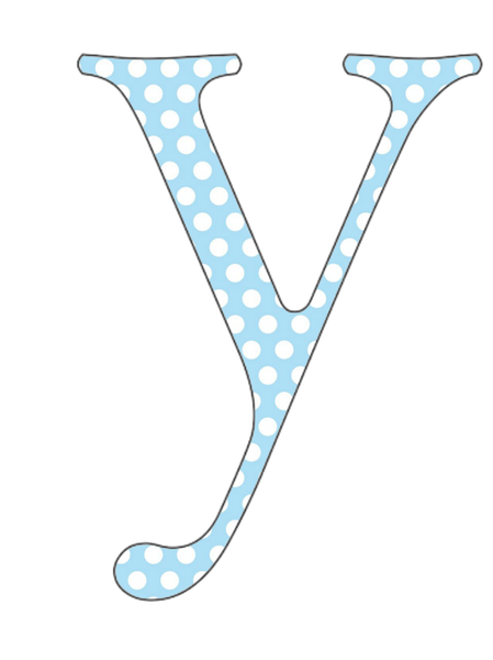 A-Z 26 Images - LOWERCASE Baby Blue Polkadots Alphabet Set