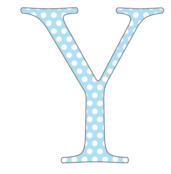 A-Z 26 Images - CAPS Baby Blue Polkadots Alphabet Set