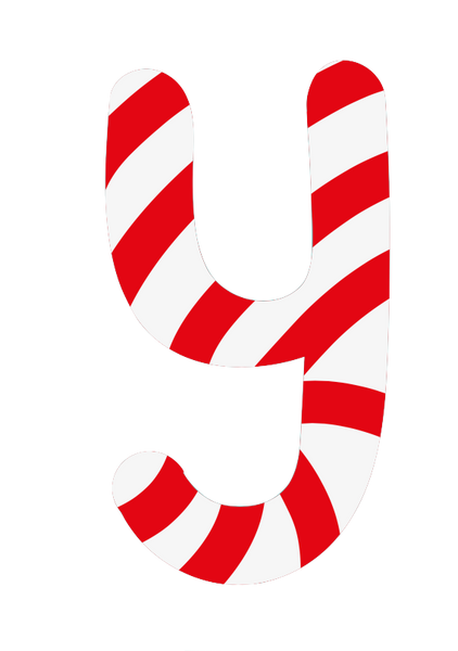 Candy Cane Christmas Alphabet Set - Lower case a-z