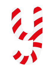 Candy Cane Christmas Alphabet Set - Lower case a-z