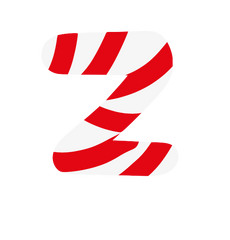Candy Cane Christmas Alphabet Set - Lower case a-z