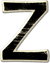 Chipwood - Black Alphabet Capitals A-Z - Vintage style